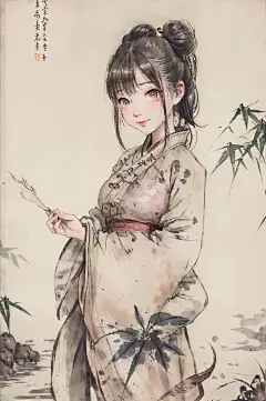 古风少女唯美中式插画