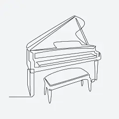 (源站可下源文件)手绘钢琴绘图插图/Hand drawn piano drawing illustration