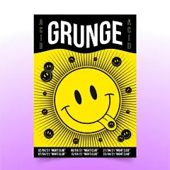 有趣的微笑表情包符号节日活动酸性海报单页版式排版平面设计模板矢量图设计素材