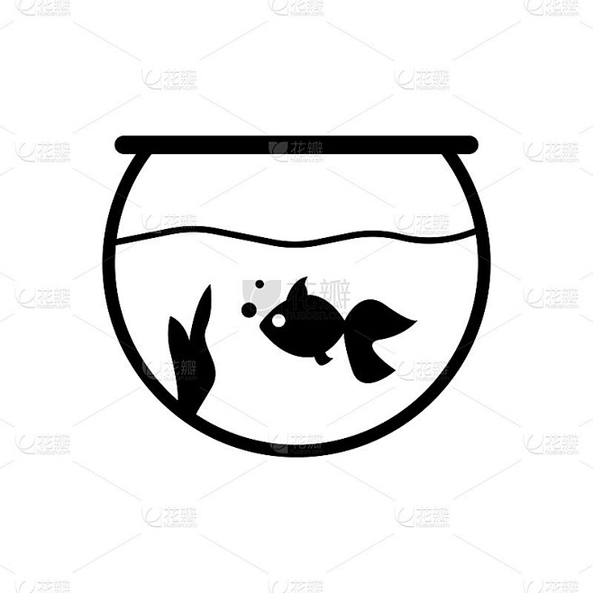 鱼缸图标矢量