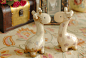 zakka 出口 家饰摆件结婚礼物 阿克曼陶瓷长颈鹿 成对出售4-068
