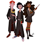 I added Ron Weasley today and put them all together. I think Luna, Cho or Neville will be next. #harrypotter #girlsinanimation