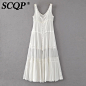 Scqp solid lace patch dress cardigan mangas v cuello de las mujeres del verano largo de bohemia dress ladies fashion beach 2017 vestidos de las mujeres en Vestidos de Ropa y Accesorios de las mujeres en AliExpress.com | Alibaba Group