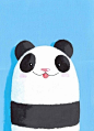 熊猫 萌物 可爱、插画、卡通、动漫、可爱