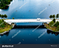 stock-photo-aerial-view-caravan-trailer-or-camper-rv-on-the-bridge-over-the-lake-in-finland-summer-holiday-1951837498