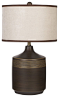 Burlap Print Giclee Kiss Table Lamp - contemporary - Table Lamps - Lamps Plus