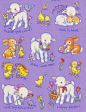 Vintage Religious Easter Lambs sticker sheet by Hallmark