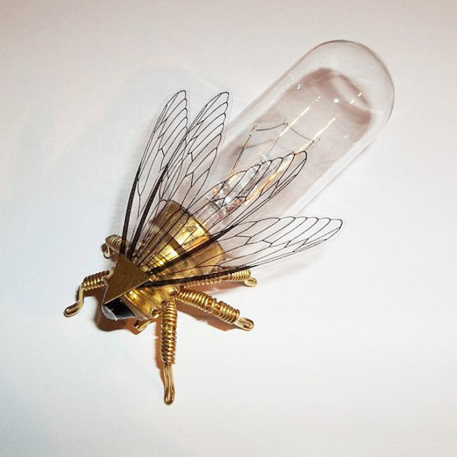 英国代购Bee◇手作蒸汽朋克雕塑蜜蜂灯泡...