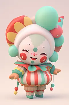 AI数字艺术愚人节小丑3D模型