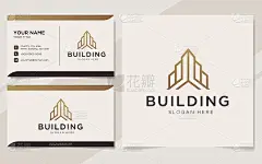 豪华建筑标志和名片模板