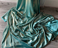 1m minty green / gold shimmer satin dress fabric 58 wide image 3