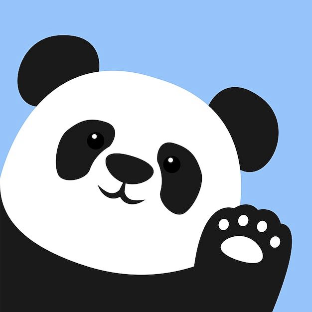 Vector cute panda wa...