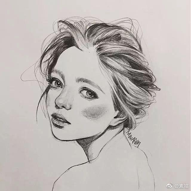 人物速涂78小姐姐头像手绘