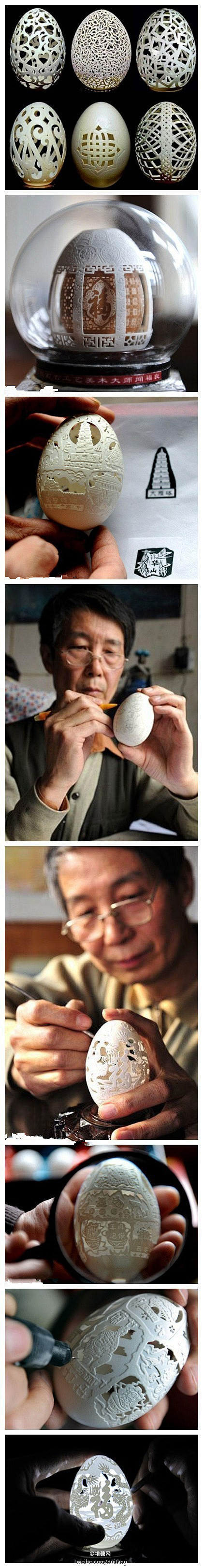 #设计笔记#中国蛋雕第一人闻福良先生蛋雕...