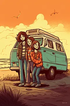 Midjourney_Prompts__noe_2d_comic_illustration_of_three_brunette_white_female_friend_e07f080a-79fc-4a8a-9b19-026419cc1225_xpanx