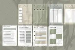 100页Workbook工作簿学习计划日程表课件表格图标ai排版设计模板下载_颜格视觉