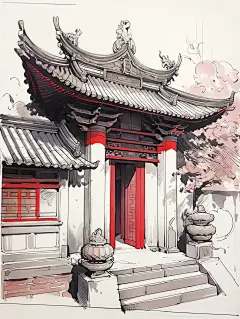 中式建筑《可商用素材》