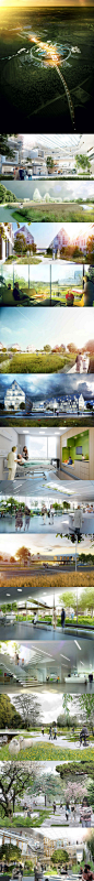 建筑师Henning Larsen，所设计的丹麦医院综合社区，从设计效果图不难看出，医院对于自然的追求，感觉很适合人类居住修养，难免有种期望，如果我们将来生活的社区，可以像这样，那该有多么美好。
