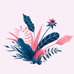 紫锋采集到插画植物素材