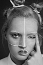 #makeup : Amber Caplan, model : Julia Campbell Gillies by Kent Andreasen. #graphic #line #white