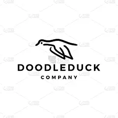 品牌名称,乱画,图标,鸭子,形状,黄色,白色,黑色,可爱的,概念