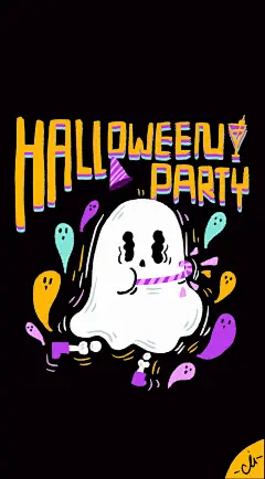 明日万圣节～大家准备怎么过呢？一组可爱的万圣节手机壁纸送上！/by：手绘进阶营学姐@mirror郑大米 ​​​​