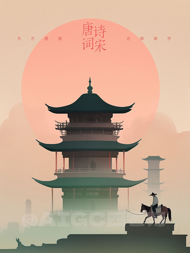 今天给大家分享一组唐诗宋词东方意境极简插...