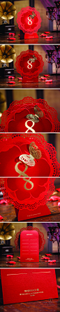 唯思美中式红色蝶恋花结婚用品席位卡个性烫金镂空婚宴婚礼桌卡-淘宝网