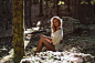 People 1500x1001 nature forest women outdoors Paul Toma sitting women model