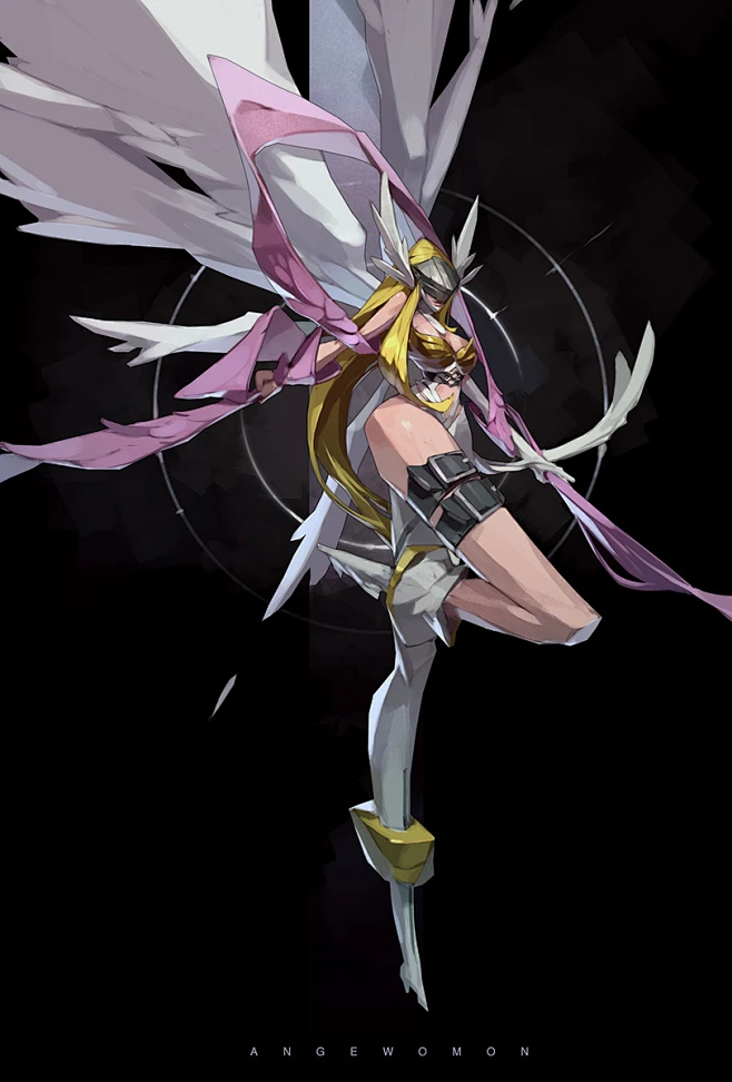 Angewomon, Tan Zhi Hui : Digimon fan art. -------- http://weibo.com/u ...