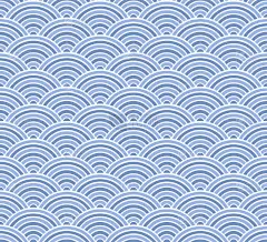Light Blue Seigaiha Japanese Ornamental Wave Patte