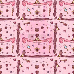 女性特质,四方连续纹样,Rapunzel,长发,婴儿,公主,女孩,粉色,纺织品,式样
