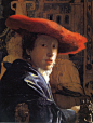 红帽女孩（是否归于弗美尔名下已存疑） 22.8x18cm（美）国家艺廊-华盛顿

       众所周知，17世纪，亦即维米尔的时代，是荷兰的黄金时代。荷兰在16世纪摆脱西班牙统治，赢得政治独立后，随着海上贸易的发展，经济繁荣国力强盛，到17世纪已成为继西班牙之后的世界头号殖民国家。当时德尔夫特虽是个只有23，000人的中小城市，比阿姆斯特丹等世界性的通都大邑和人文荟萃之地不免逊色一些，但也相当繁荣、富足。该市仿制中国青花瓷的烧瓷工艺在欧洲就颇为有名。据一张1649年镌版刻制的德尔夫特城地图可以看到，这是