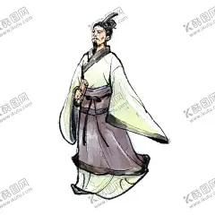 屈原 【酷图网】手绘,水墨风,屈原,插画,元素