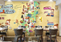 大型壁画手绘台湾美食地图壁纸特色小吃店奶茶店餐厅走廊背景墙纸-淘宝网