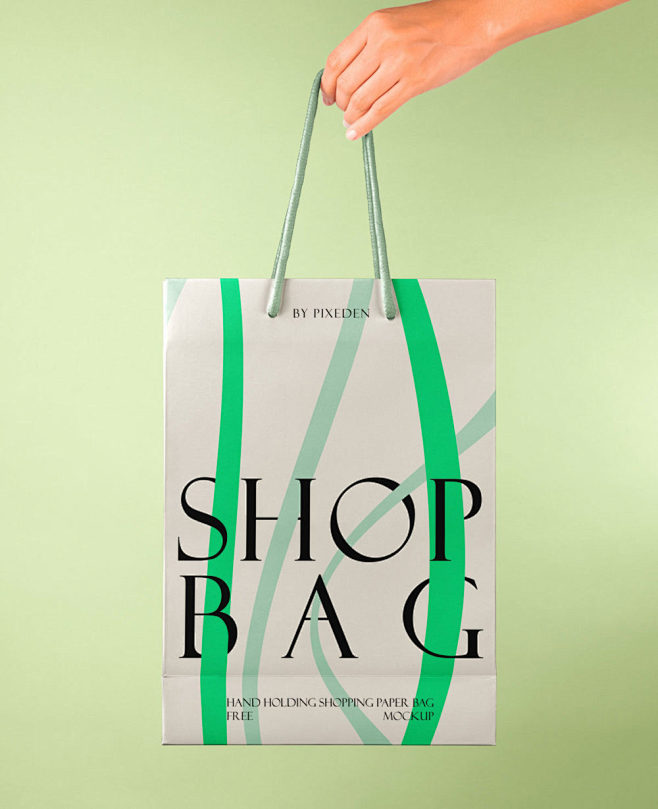 时尚手持购物袋礼品袋纸袋拎袋包装设计展示...