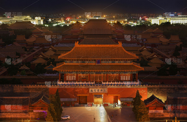 夜晚,故宫,北京,水平画幅,建筑,无人,著名景点,摄影