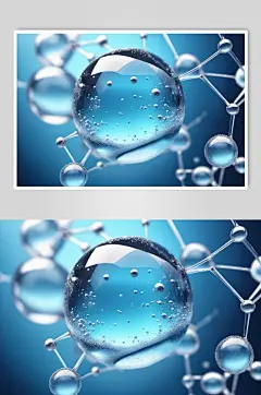 AI数字艺术医美液体泡泡分子3d医疗模型