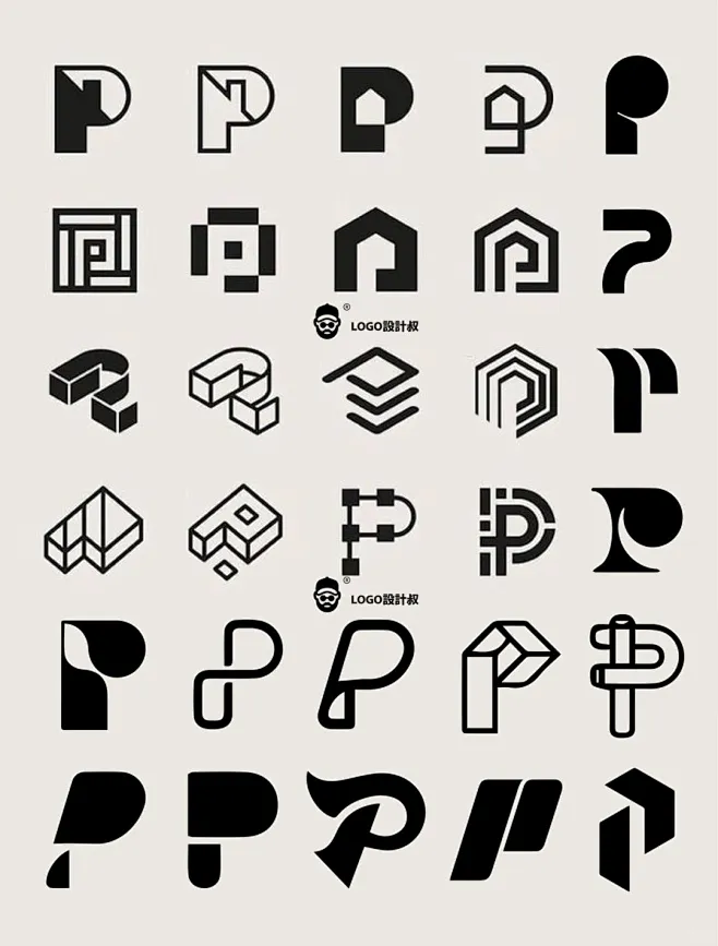 灵感采集⭐300个字母P元素图形logo设计分享 - 小红书-花瓣网