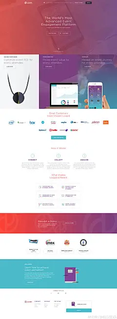 loopd.com 一个针对会议/活动的参与人员管理平台，通过蓝牙的LOOPD BADGE给参与者一个数字化的个人信息，可以抛开名片方便地与其他参与者交换个人信息，起到社交作用，同时还可以做自动签到之类的用途。另外有LOOPD ANALYTICS提供数据分析；LOOPD APP则是活动专用App