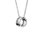 B.zero1系列 : B.zero1 Design Legend项链，白色18K金吊坠，螺旋部分密镶钻石（0.20克拉），白色18K金链条。
