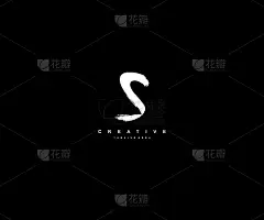 initial s letter grunge brush letter logo design