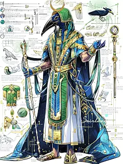 人物设计：古埃及神话·智慧之神托特 - 小红书