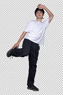嘻哈酷炫动作街舞少年人物png摄影图