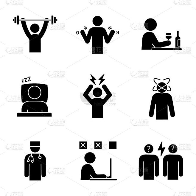 Emotional stress icons