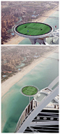 阿拉伯塔（Burj Al Arab）酒店网球场，世界最高处的网球场。迪拜，阿拉伯联合酋长国