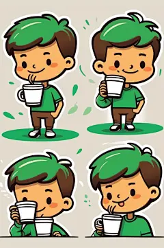 数字艺术动画咖啡人物手账贴纸表情包-众图网