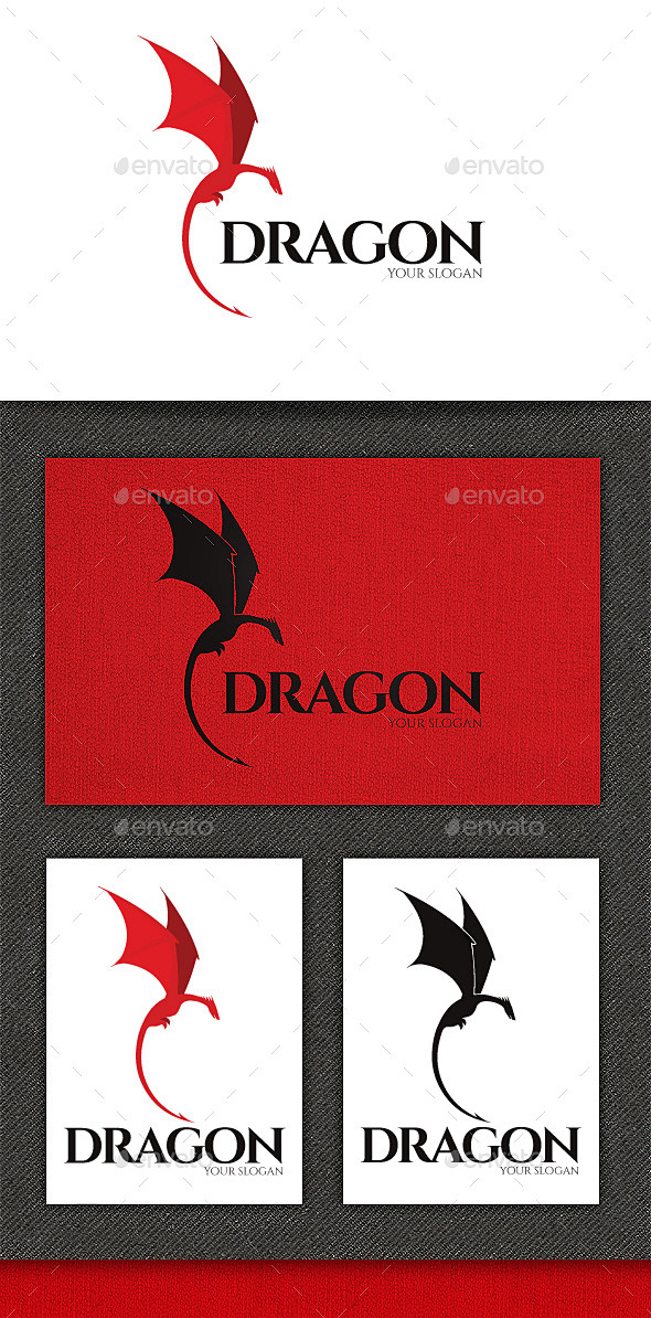龙的标志——动物标志模板Dragon L...