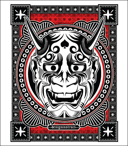 Illustrator绘制恶魔的面具插画...