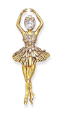 A DIAMOND-SET "BALLERINA" BROOCH, BY VAN CLEEF & ARPELS